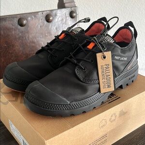 Palladium Black and Orange Sneakers with Chunky Sole Size 7 Women’s